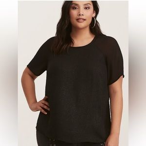 TORRID Metallic Foil Georgette Raglan Top